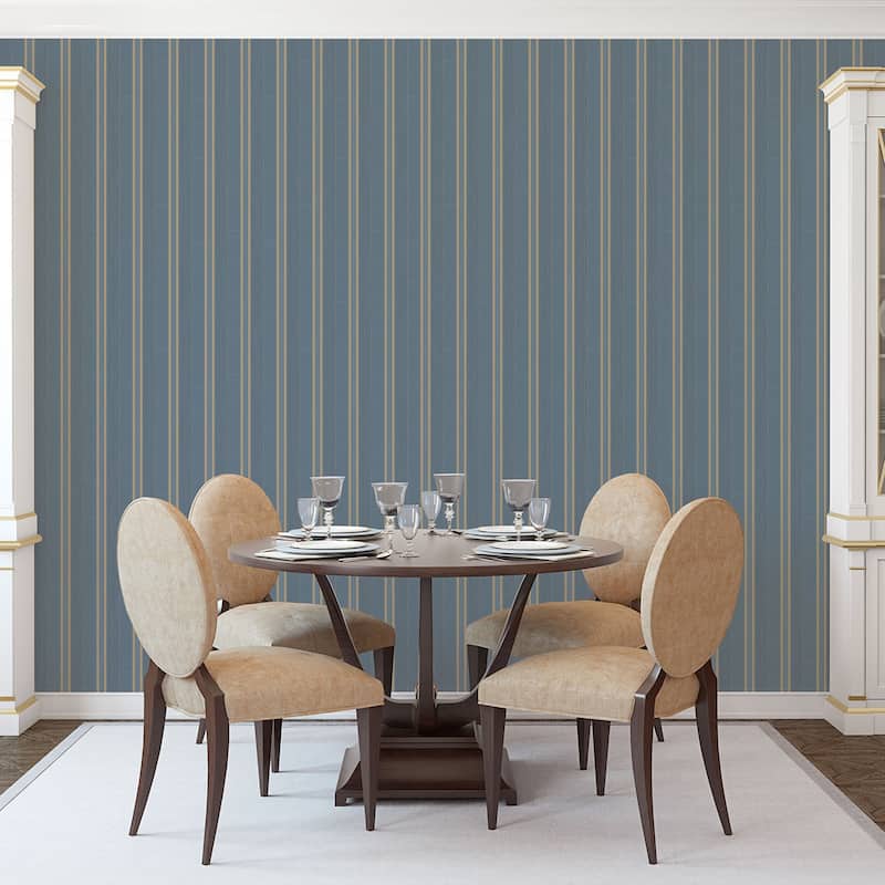 Galerie Wallcoverings Palazzo 2 Collection Silky Stripe Vinyl on Non-woven Matte Wallpaper Roll