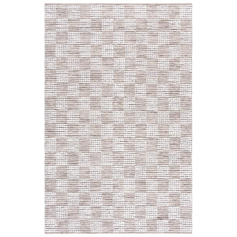 SAFAVIEH Handmade Montauk Noga Casual Cotton Rug - 6' x 9' - Brown/Ivory