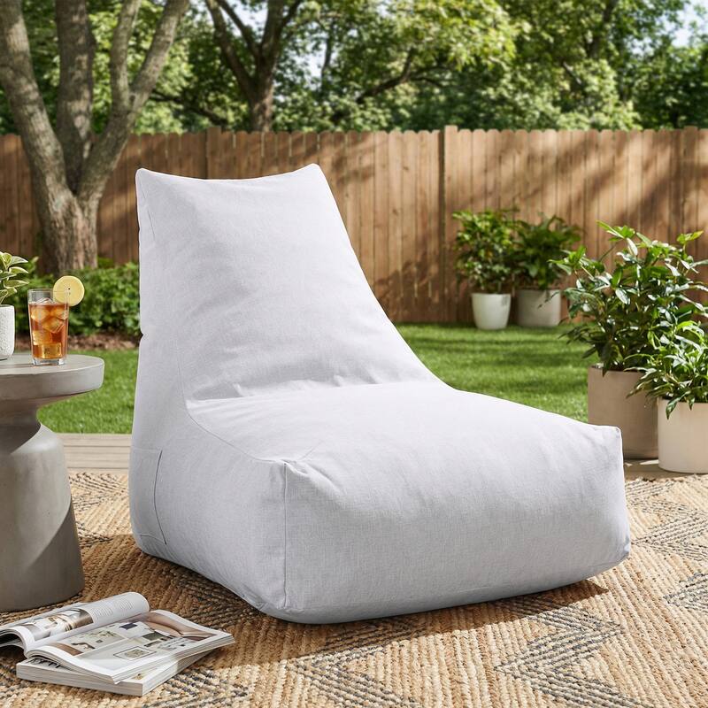 Christopher Knight Home - Lila Outdoor Patio Ergonomic Upholstered Bean Bag Chair with Shredded Foam Filled & Removable Cover