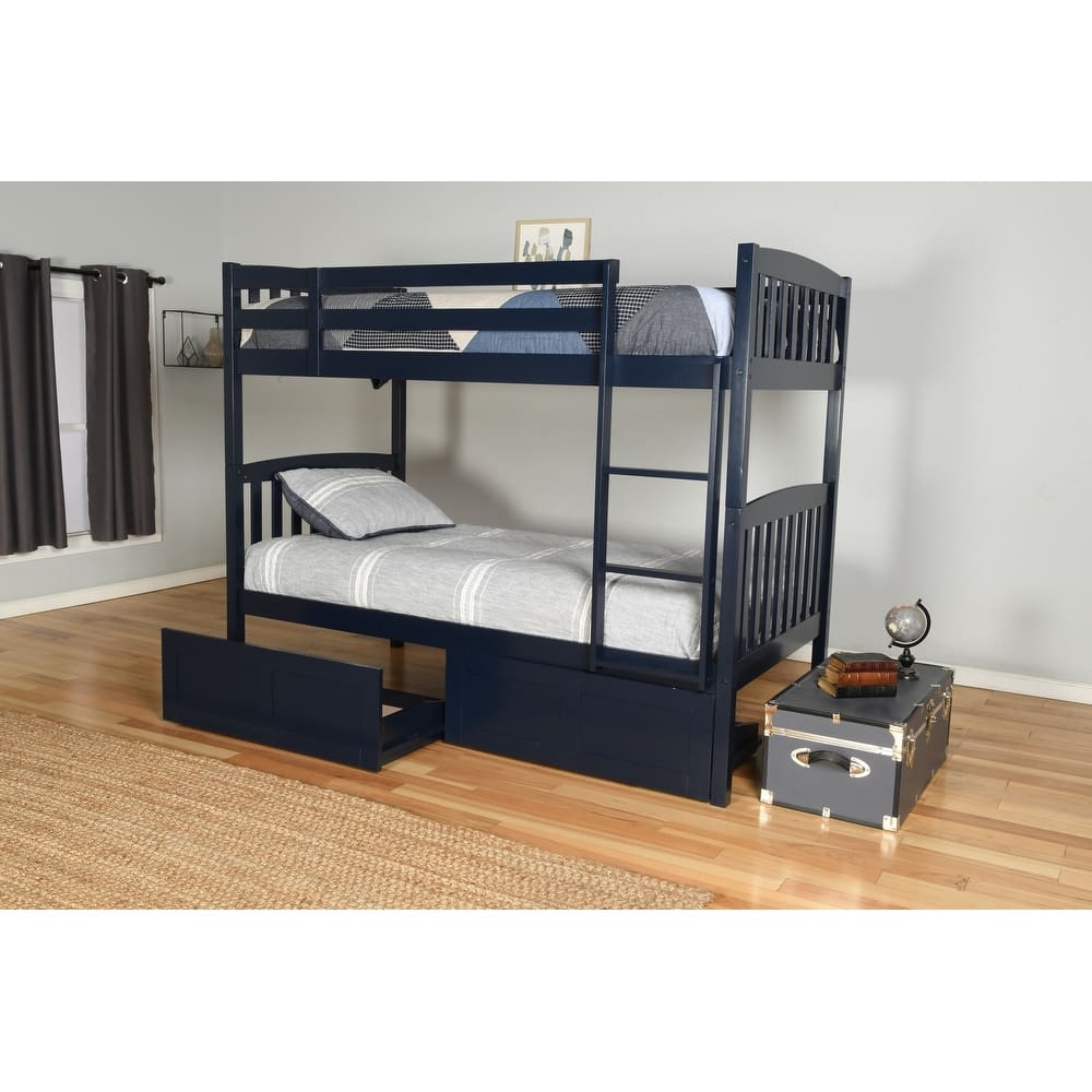 Somette Claire Twin Bunk Bed with Storage Drawers, Mattress not included