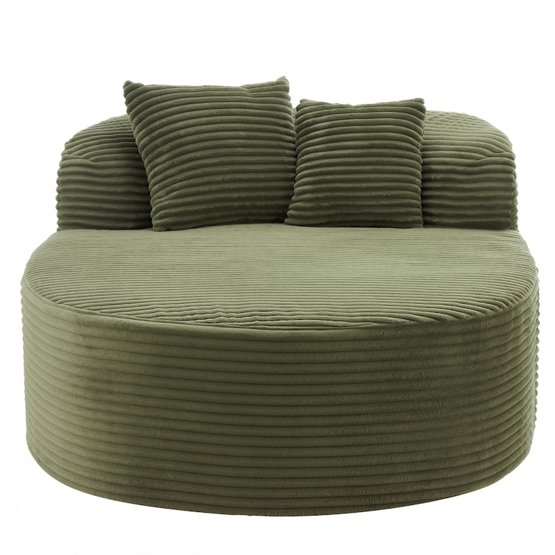 Modern Chaise Lounge Sofa Boneless Couch 51.6" Sofa Bed Compression Sofa Couch with Two Supportive Pillows for Living Room