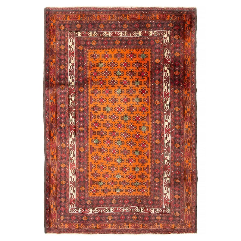 ECARPETGALLERY Hand-knotted Teimani Burnt Orange Wool Rug - 4'4 x 6'4 - 4'4 x 6'4 - Burnt Orange