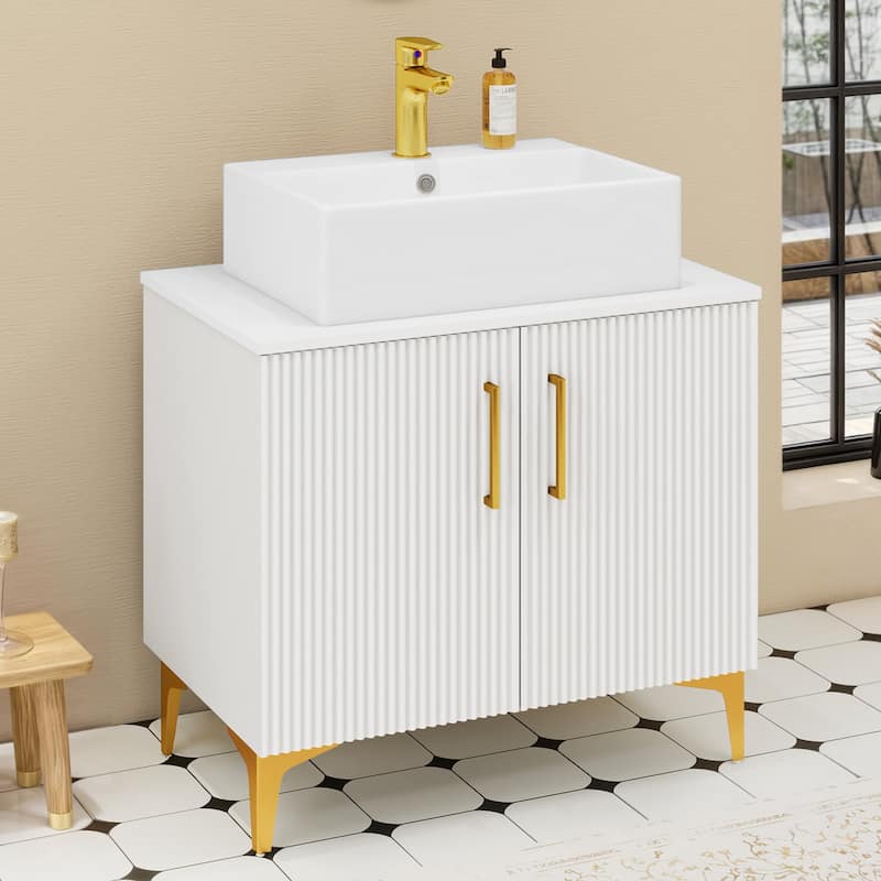 Moasis 24 Inch/30Inch Bathroom Vanity Storage Cabinet Vanity with Counter Top Sink - 30"