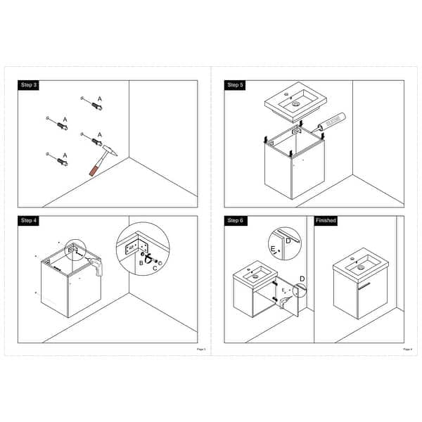 BNK 18 inch Bathroom Vanity with Sink, Floating Bathroom Vanity with