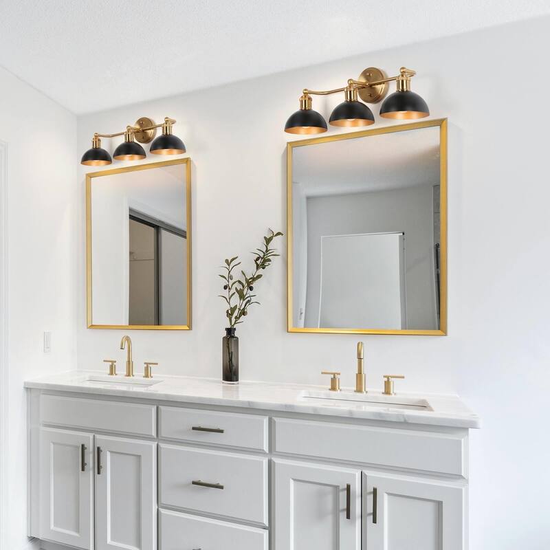 Modern Industrial Black Gold Bathroom Vanity Light Metal Pot Shaped Wall Sconces