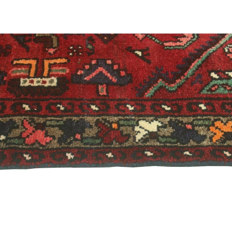 Noori Rug Fine Vintage Distressed Joey Burgundy/Ivory Runner - 3'5" x 8'11"