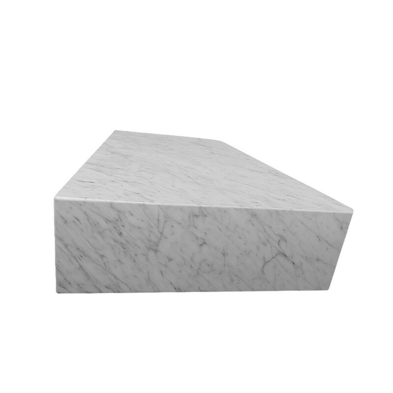 BETACH Genuine Marble Block Coffee Table - Carrara Marble