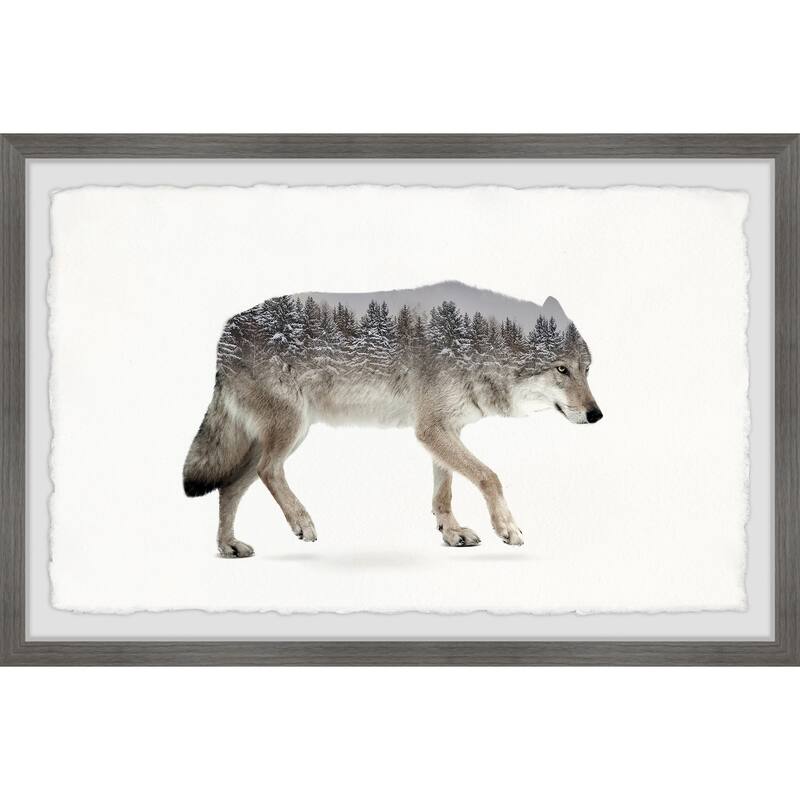 Wolf Framed Print - Art Nouveau Forest Animal Wall Decor - HomeStock Painting