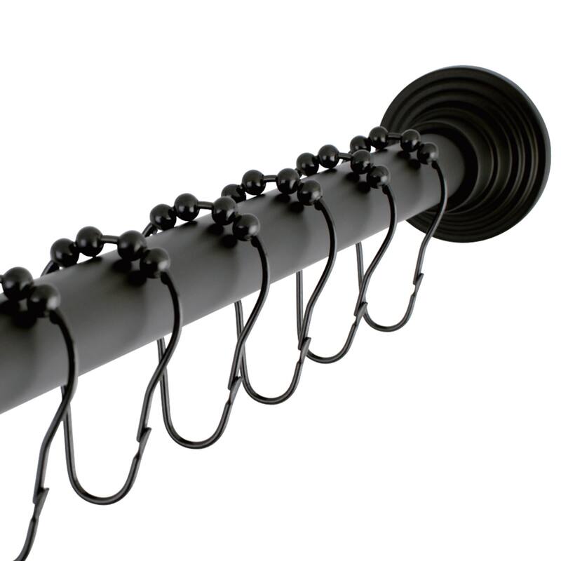 Kingston Brass Edenscape 60-Inch to 72-Inch Adjustable Shower Curtain Rod with Rings - Oil Rubbed Bronze