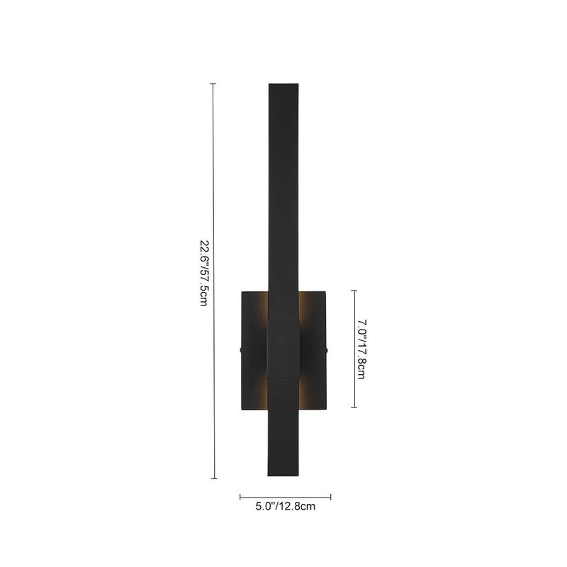 Dimmable LED Sleek Long Strip Exterior Wall Sconce