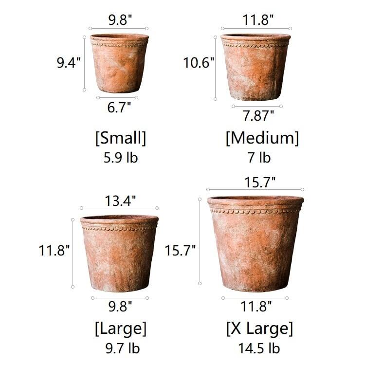 RusticReach Large Terracotta Red Concrete Planter Pot