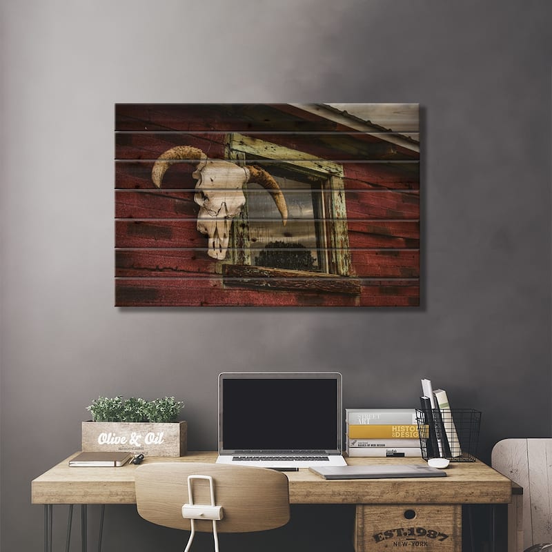 Hanging Around Print On Wood by Christopher Thomas - Multi-Color