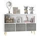 preview thumbnail 5 of 23, Kids Bookcase Storage Cabinet Organizer with Collapsible Fabric Drawer - 35.43”L x 11.02”W x 23.62”H