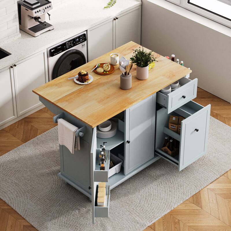 Kitchen Island With Drop Leaf(no include stool)