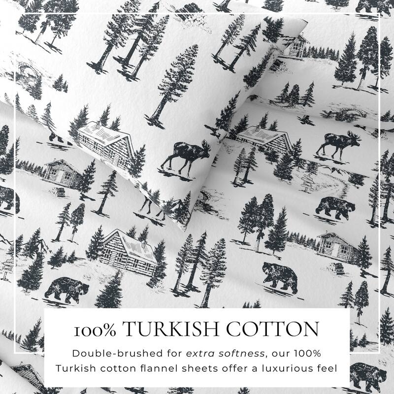 Linery & Co. Winter Turkish Cotton Double-Brushed Flannel Bed Sheet Set
