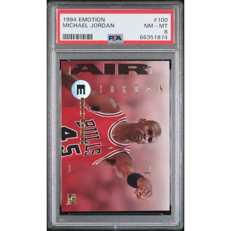 Michael Jordan 1994 Emotion Basketball Card #100 Graded PSA 8 - 8'6" x 11'6"
