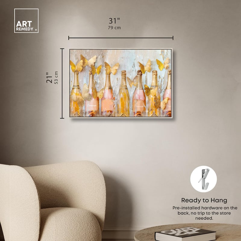 Golden Bright Campagne Line Canvas by Art Remedy