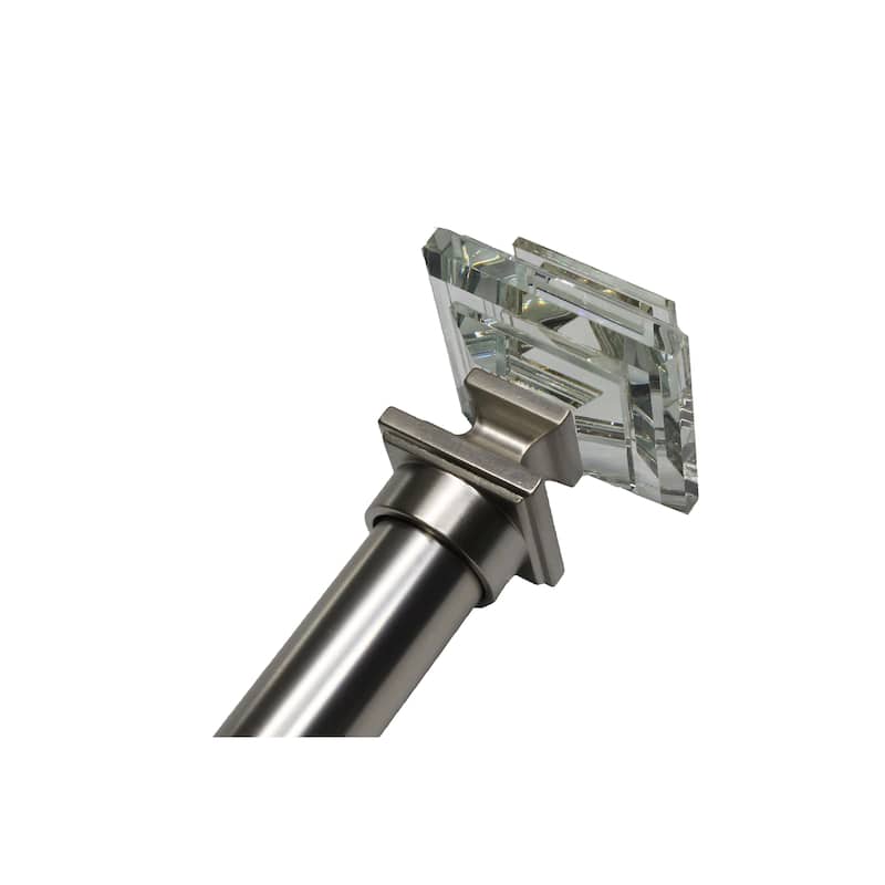 Linen Avenue Glass Square Double Window Curtain Rod Set