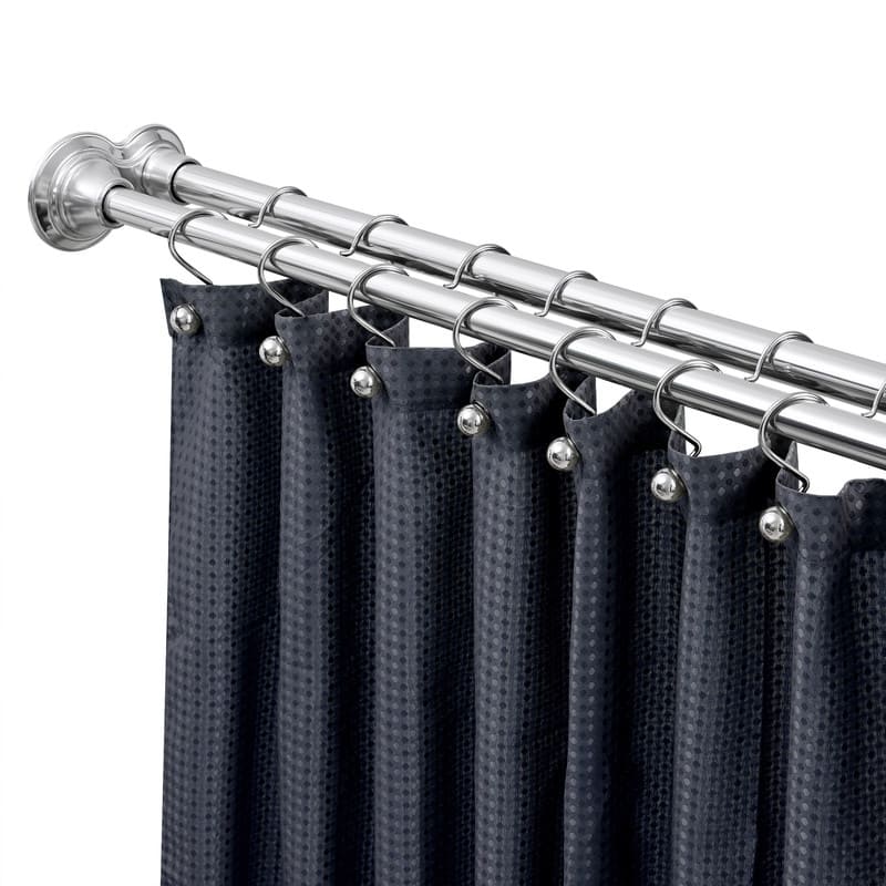 Utopia Alley Adjustable 72-Inch Double Shower Curtain Tension Rods - Rust-Proof Aluminum with Rubber End Cap - Chrome