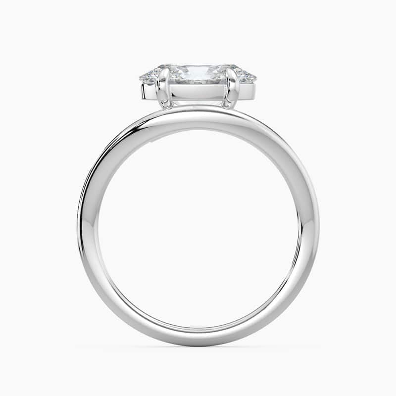 Auriya 14K Gold Lab Grown Diamond Oval Curved Solitaire Engagement Ring 1.00 - 5.00ct. tw. (F-G, VS)