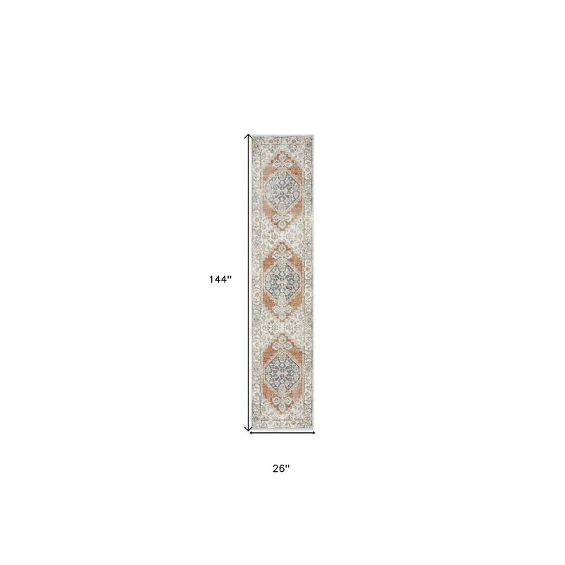 Sewuh Power Loomed Distressed Low Pile Area Rug By HomeRoots - 144' X '26' X '0.25