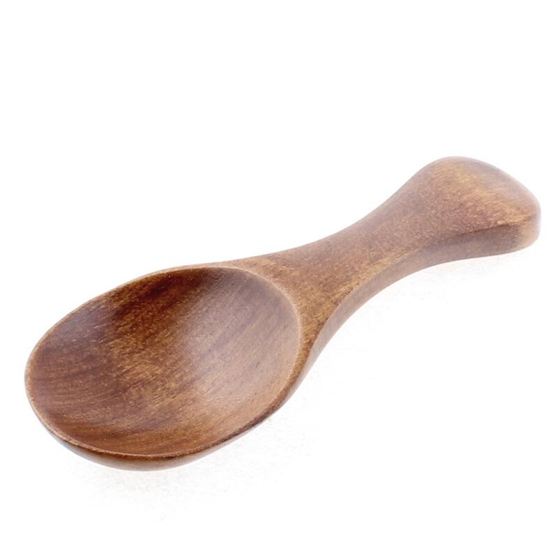 Coffee Shop Tea Ice Cream Salad Mini Wooden Spoon Scoop 8.2cm Length - Brown