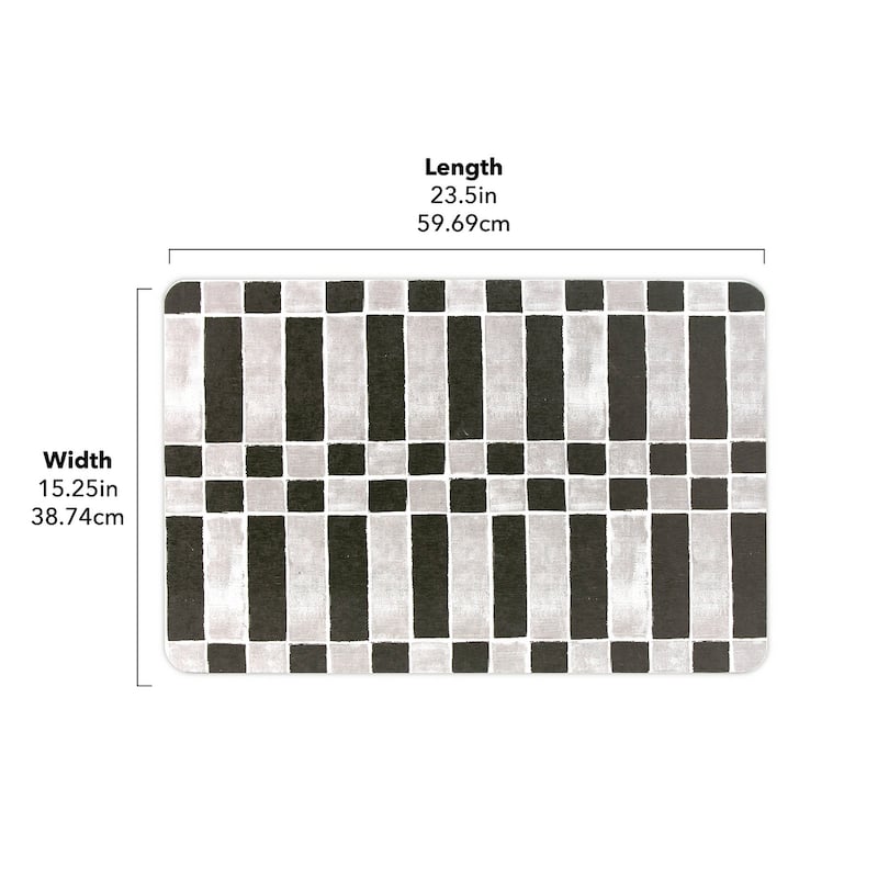 FloorPops Checker Black Stone Quick Drying Mat