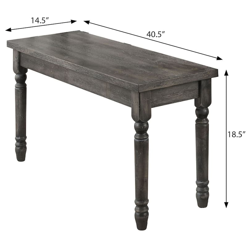 Weathered Grey Dining Bench with Turned Legs