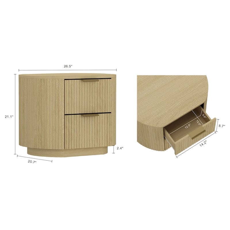 Manhattan Comfort Olivia Modern Nightstand with 4 Drawers