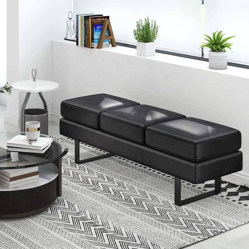 Costway Waiting Room Bench Seating with Metal Frame Leg Upholstered - See Details