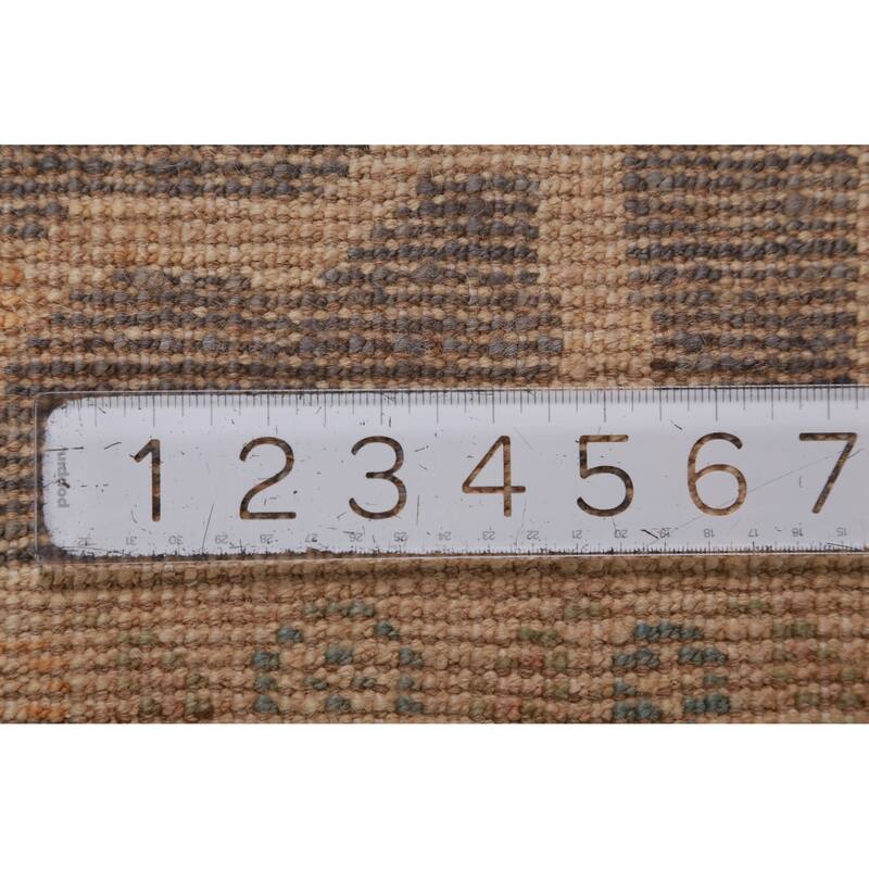 Hand Knotted Oriental 100% Wool Carpet Transitional All-Over Green Oushak Area Rug - 12' 0'' X 9' 3''