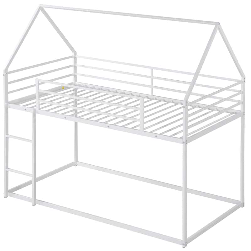 House Bunk Bed with Built-In Ladder
