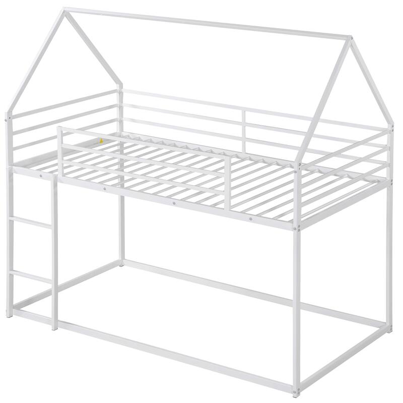 House Bunk Bed with Built-in Ladder
