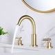 preview thumbnail 13 of 31, 8 Inch Widespread Bathroom Sink Faucet 3 Holes Bathroom Faucet Double Handle Modern Basin Vanity Faucets Deck Mounted No Drain Brushed Gold