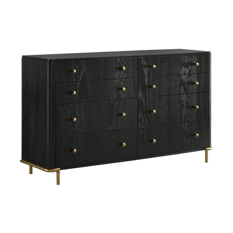 Anser Black and Natural 4-piece Bedroom Set