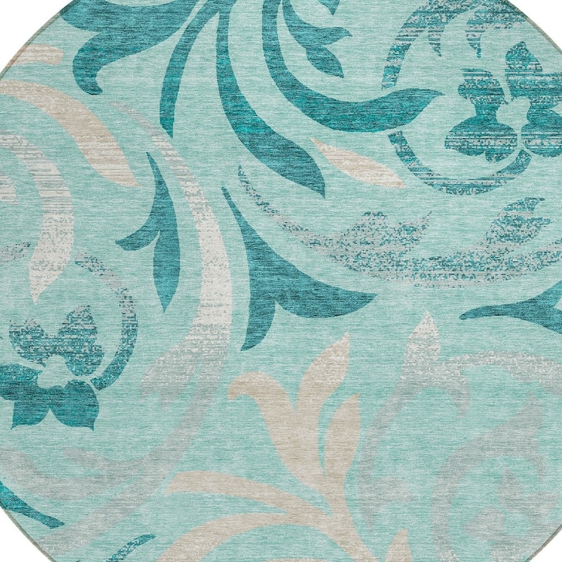 HomeRoots Floral Transitional Rectangle Outdoor Rug