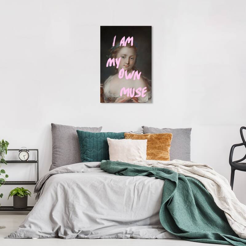Wynwood Studio Canvas Fashion and Glam My Own Muse I Pink and Light Pink Shabby Chic Wall Art Canvas Print - 24 x 16