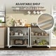 preview thumbnail 22 of 22, 61" Large Buffet Sideboard Cabinet with 4 Fluted Doors and Storage - 61x15.7x31.5in