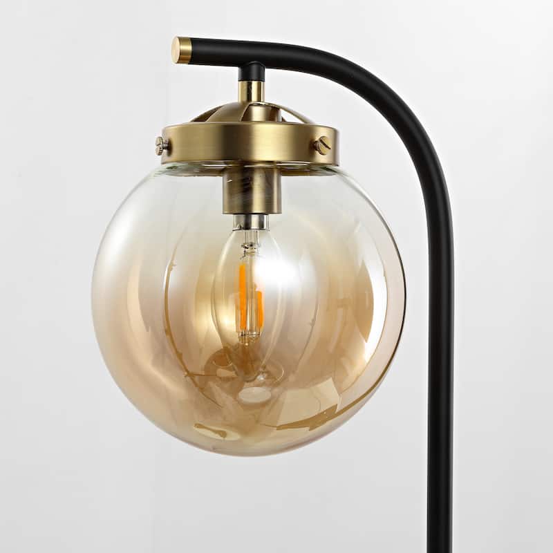 Set of 2 Bulbs Required Light Black Plug in Swing Arm Wall Lamps with Globe Shade and 72 in Cord for Living Room - 5.9''