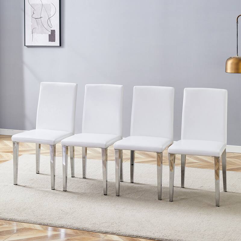 Modern Set of 4 Dining Chair with Metal Legs Kitchen Chair Side Chair Armless Chair for Dining Room