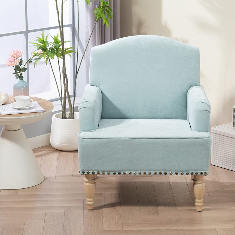 Comfortable Upholstered Armchair with Sturdy Wooden Frame