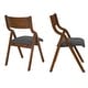 preview thumbnail 21 of 27, Set of 2 Upholstered Folding Dining Chair, Wood Frame Dining Table Guest Chair, Living Room Lounge Chair, Studio Business Chair