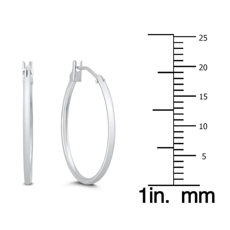 Marquee Jewels 14K White Gold 21MM Hoop Earrings (1.5MM Gage)