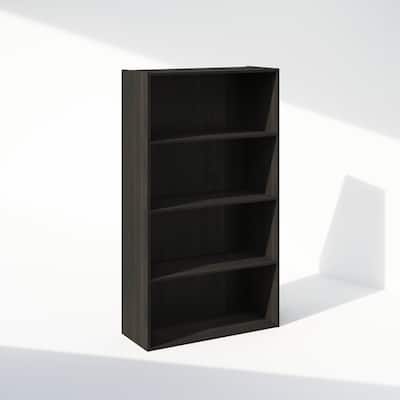 41.7 in. Tall Espresso Wood 4-Shelf Bookcase