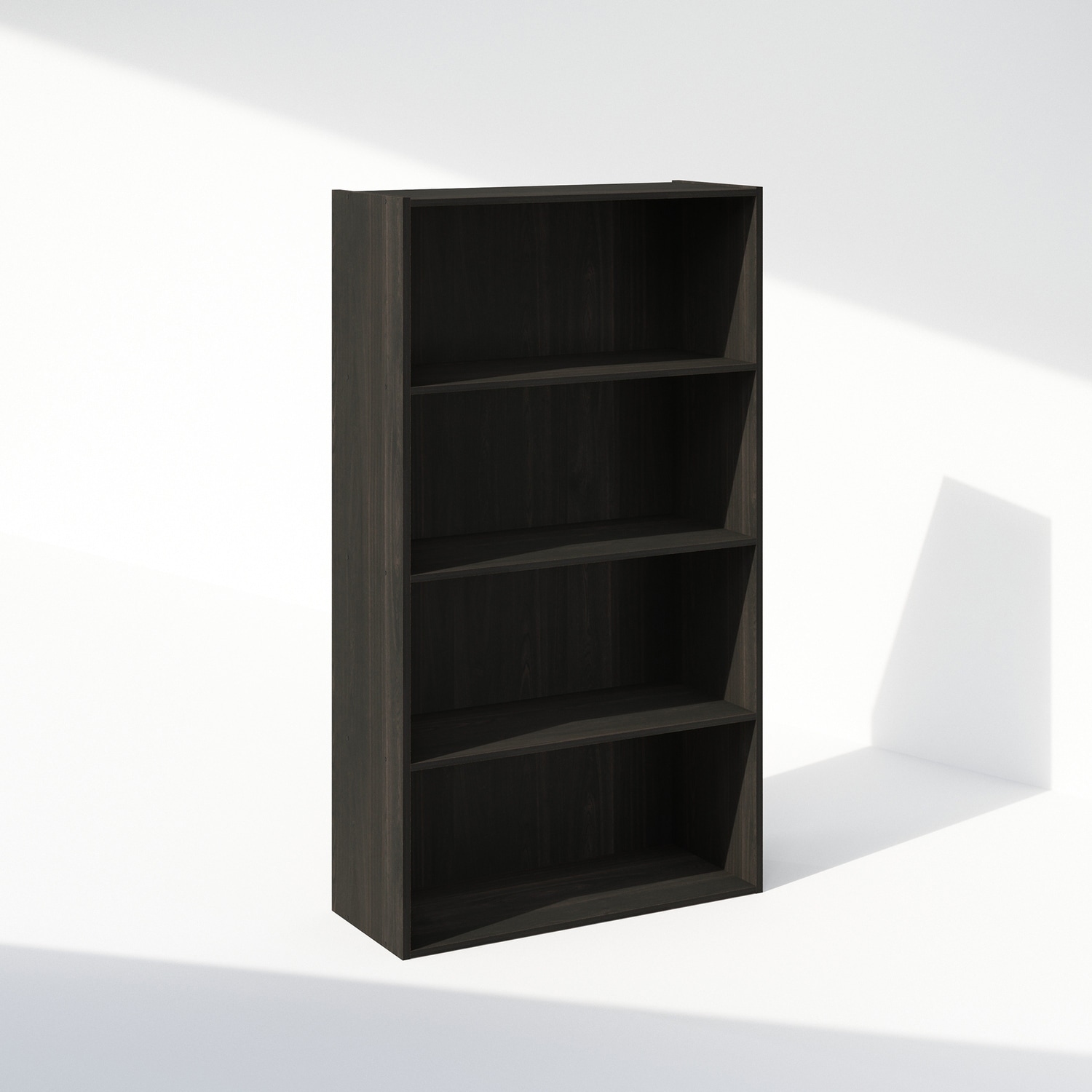 41.7 in. Tall Espresso Wood 4-Shelf Bookcase