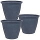 preview thumbnail 25 of 25, Sunnydaze Anjelica Polyresin Outdoor Flowerpot Planter - 24" - Slate