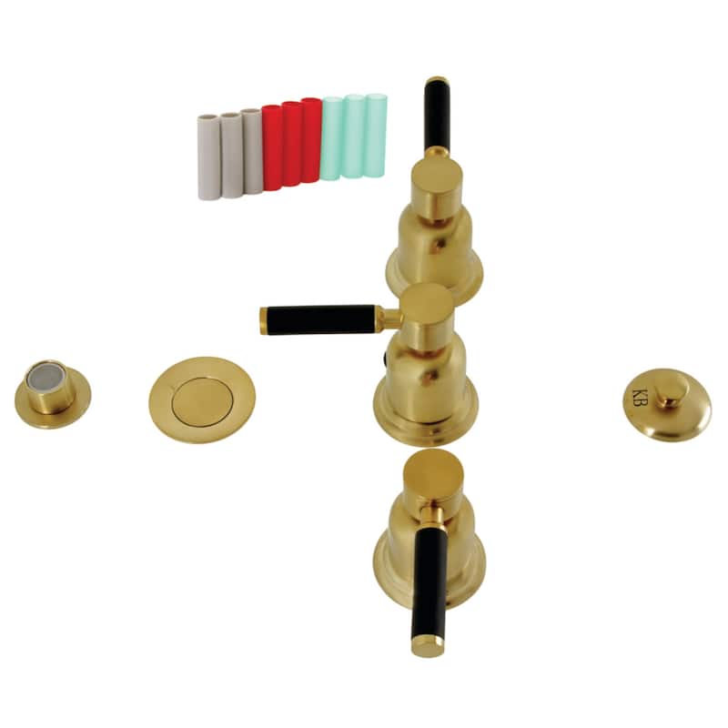 Kingston Brass Kaiser 1.5 GPM Widespread Bidet Faucet with 3 Lever - Brushed Brass