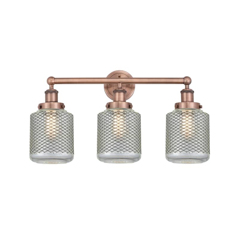 Innovations Lighting 616-3W-12-24 Stanton Vanity Stanton 3 Light 24" - Antique Copper / Clear Wire Mesh
