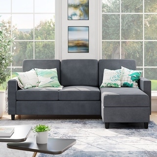 Futzca Modern L-shaped Convertible Sectional Sofa w/ Reversible Chaise