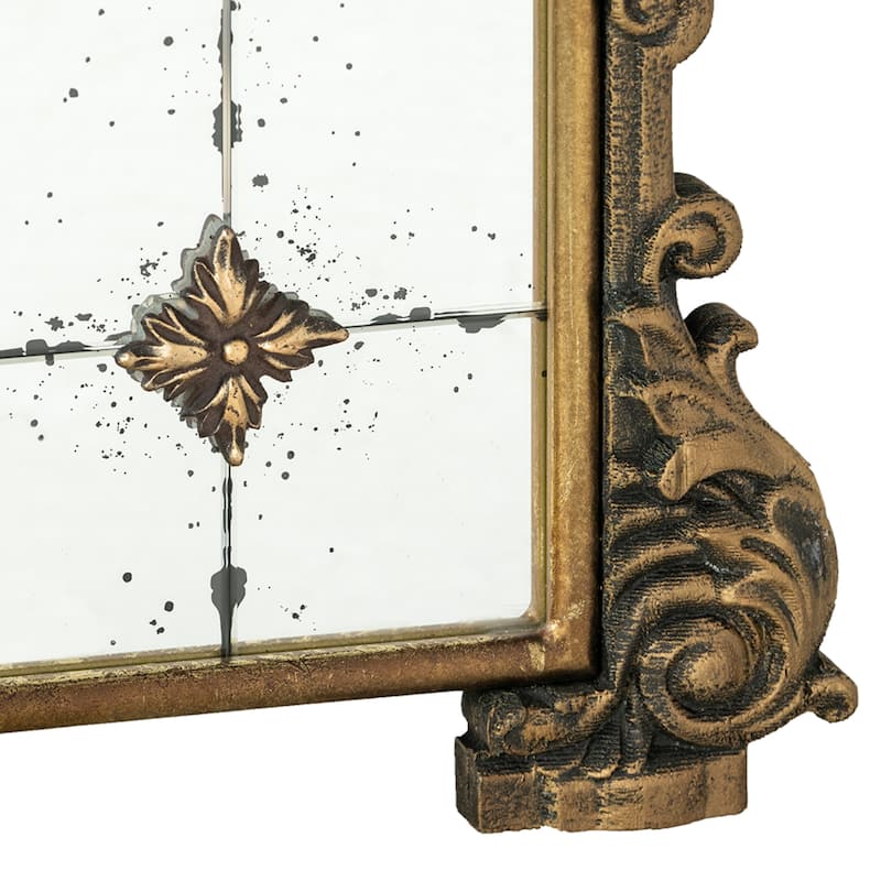 Antique Style Arched Baroque Wall Mirror - 48.5" - Gold
